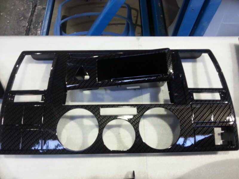 Car Interior Various Parts Coated In Carbon Fibre Hydrographic Film Painted Black