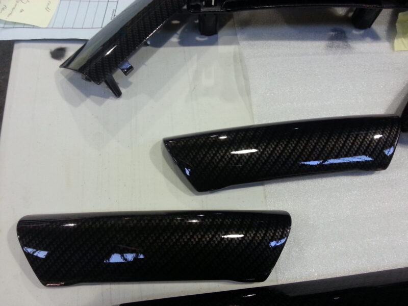 Car Interior Various Parts Coated In Carbon Fibre Hydrographic Film Painted Black