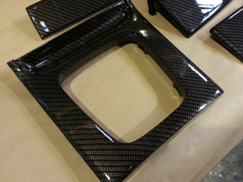 BMW M3 Interior Various Parts Coated In Carbon Fibre Hydrographic Film Painted Black