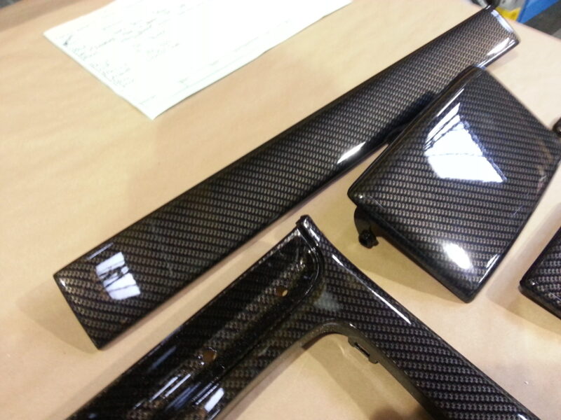 BMW M3 Interior Various Parts Coated In Carbon Fibre Hydrographic Film Painted Black