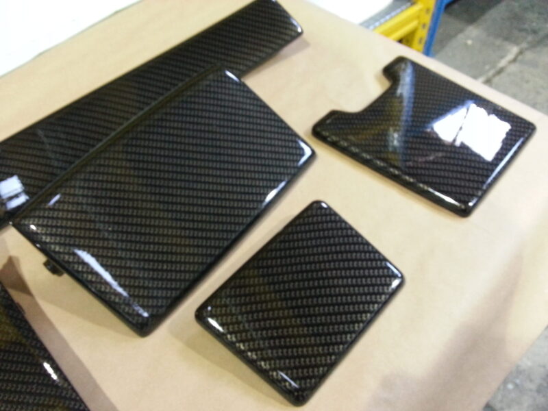 BMW M3 Interior Various Parts Coated In Carbon Fibre Hydrographic Film Painted Black