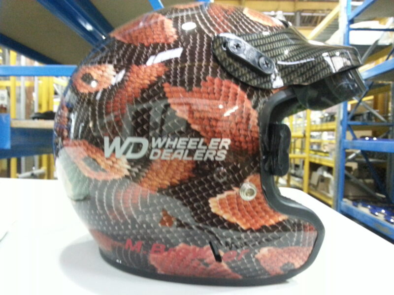 Motorbike Helmet Coated In Snake Skin