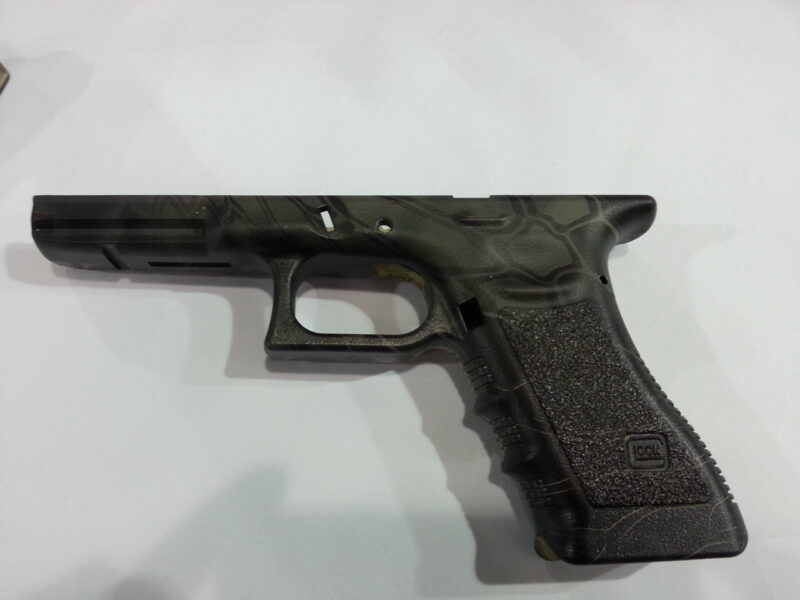 Gun Coated In Camouflage Hydrographic Film