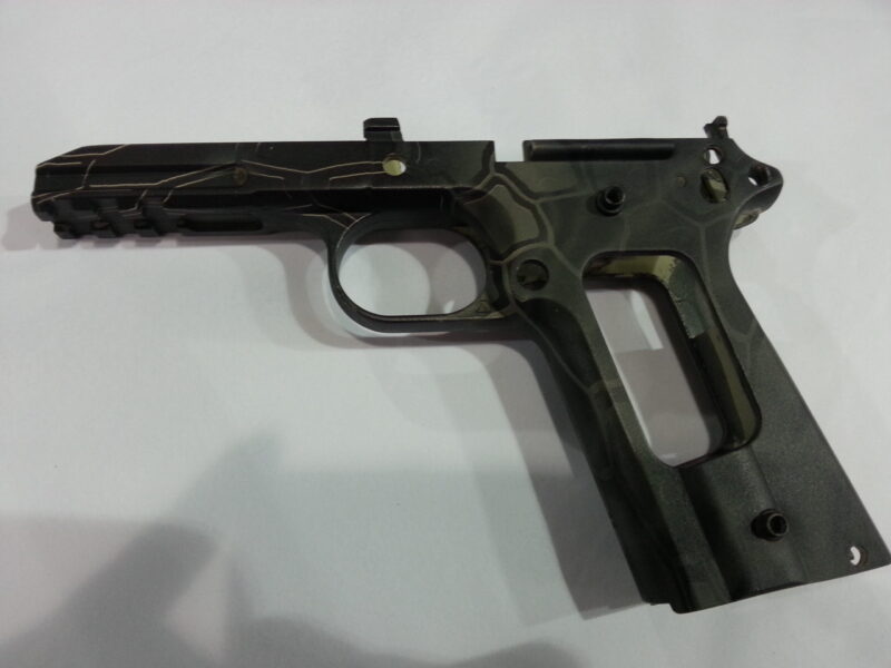 Gun Coated In Camouflage Hydrographic Film