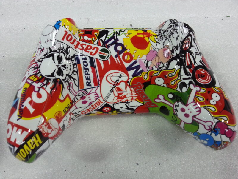 Gamepad Coated In Fancy Illusion Hydrographic Film