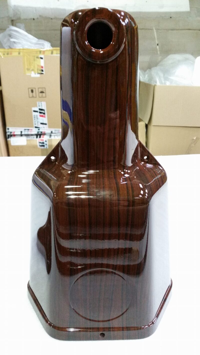 Car Interior Elements Coated In Wood Hydrographic Film