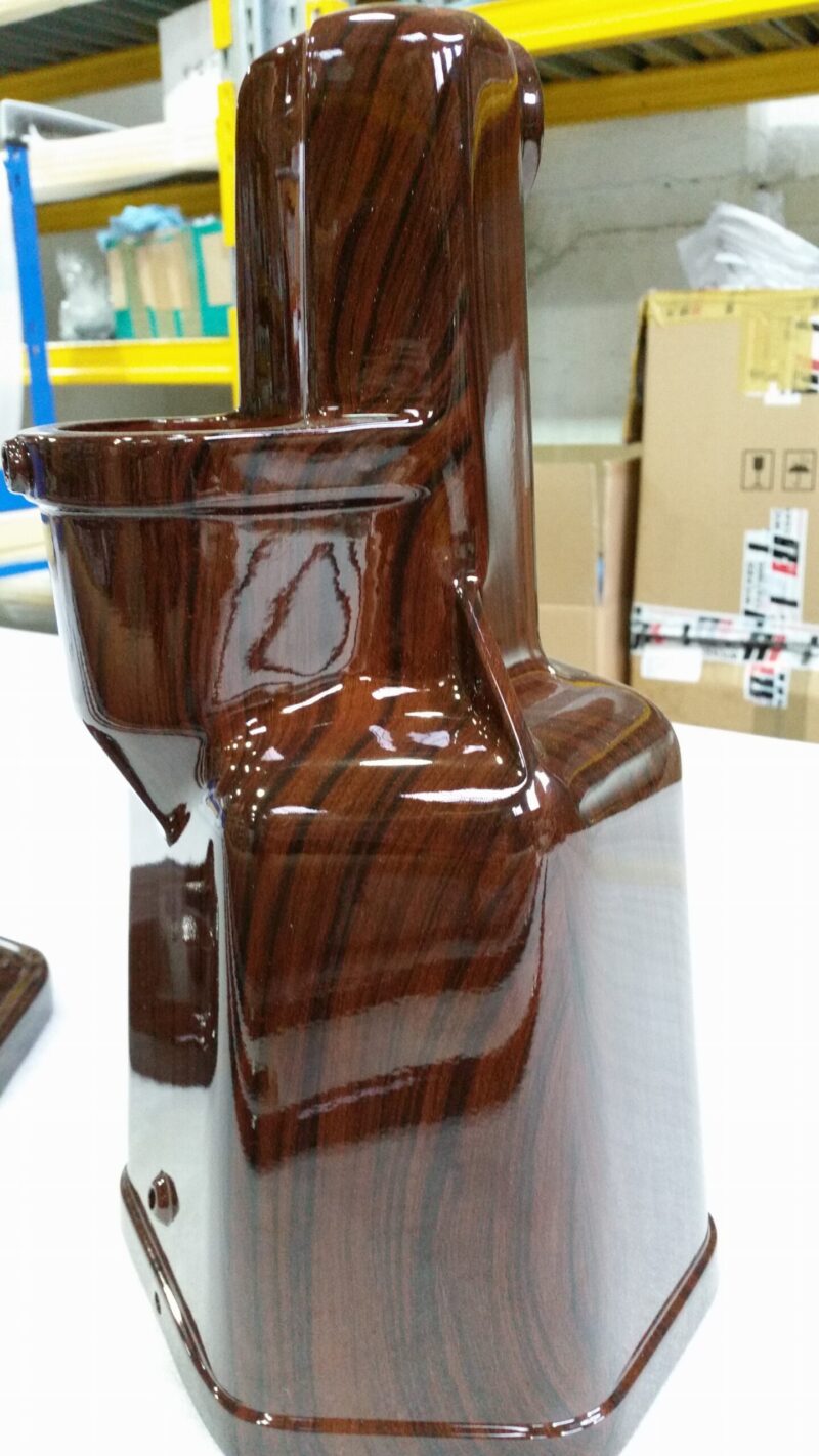 Car Interior Elements Coated In Wood Hydrographic Film
