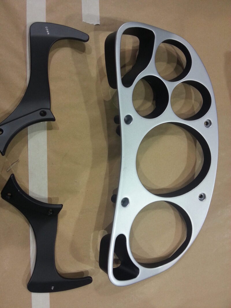 Ferrari F430 various parts coated in carbon fibre hydrographic film painted black
