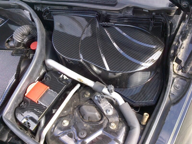 Mercedes Engine Parts Coated In Carbon Fibre