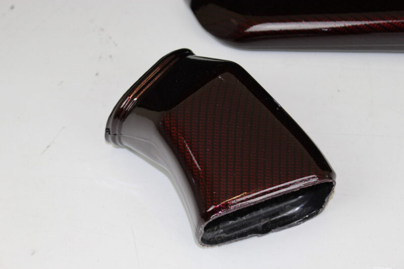 Engine Parts Coated In Carbon Fibre Painted Dark Red