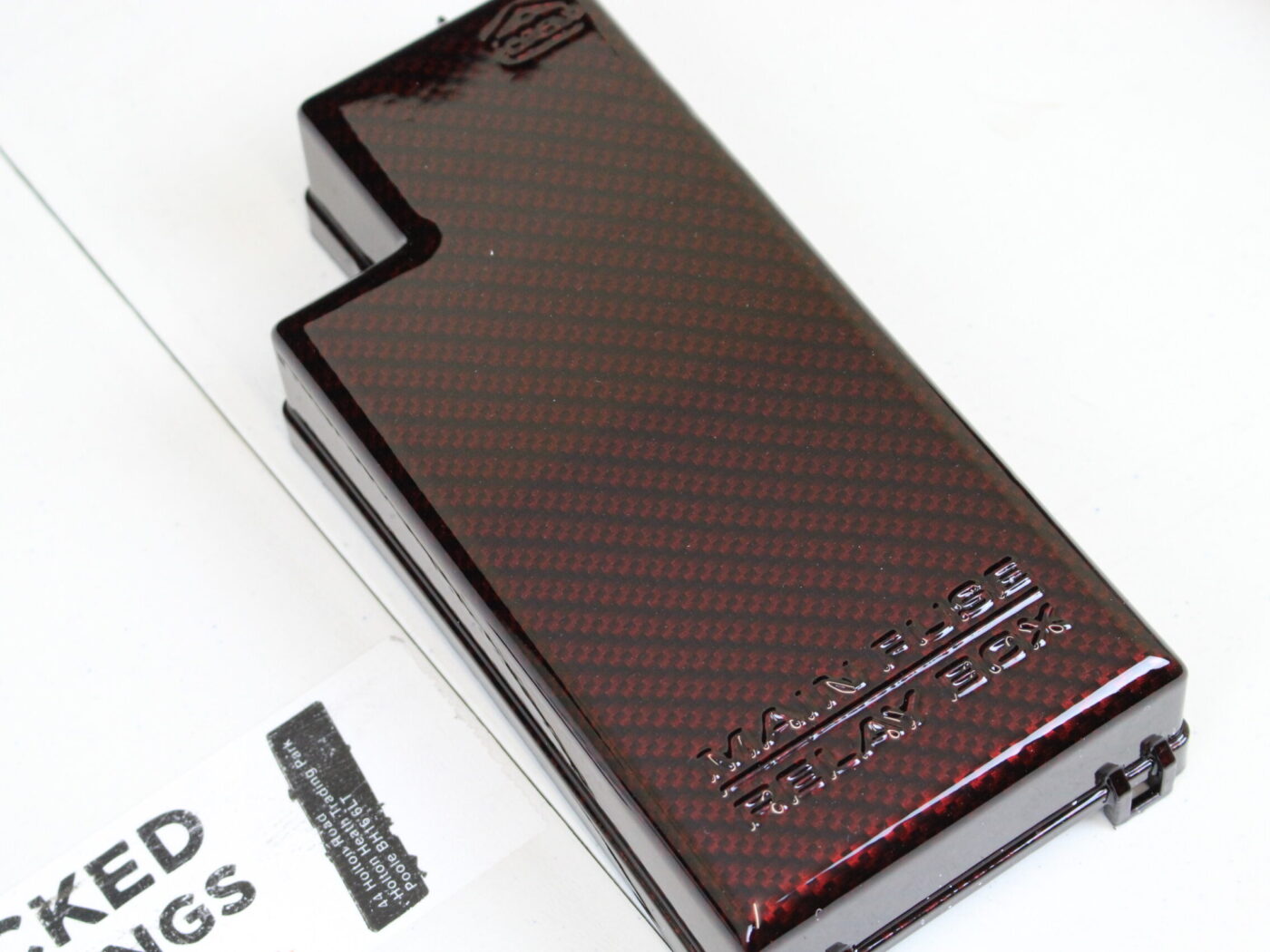 Engine Parts Coated In Carbon Fibre Painted Dark Red