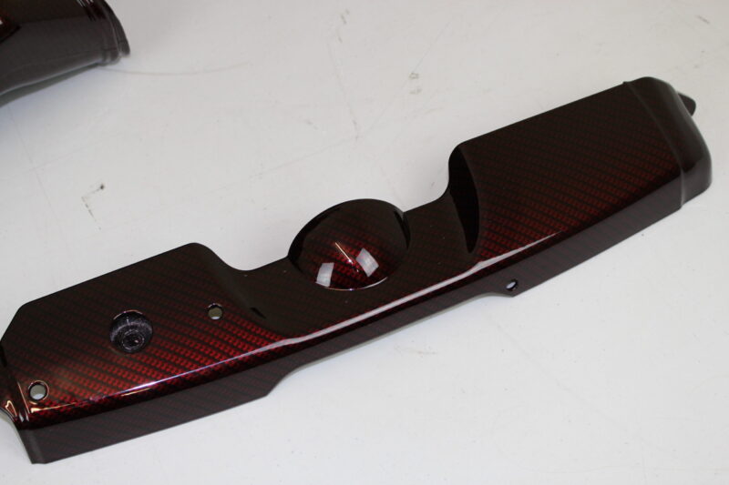 Engine Parts Coated In Carbon Fibre Painted Dark Red