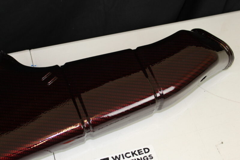 Engine Parts Coated In Carbon Fibre Painted Dark Red