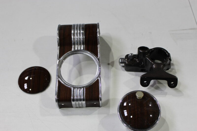 Dashboard elements coated in wood