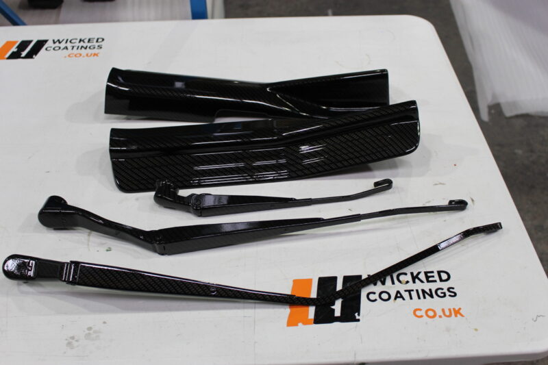 Mitsubishi interior coated in carbon fibre