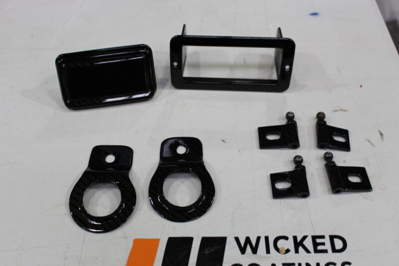 Mitsubishi interior coated in carbon fibre