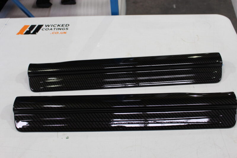Mitsubishi interior coated in carbon fibre