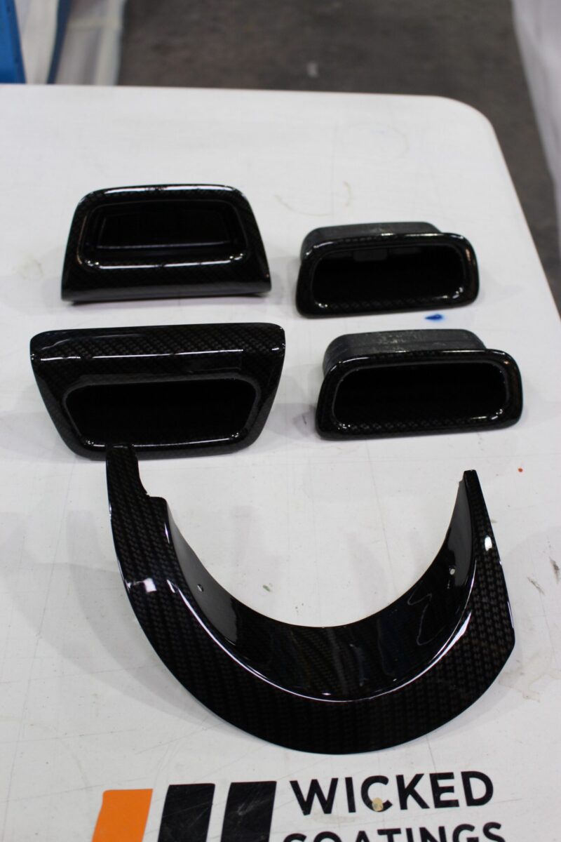 Mitsubishi interior coated in carbon fibre