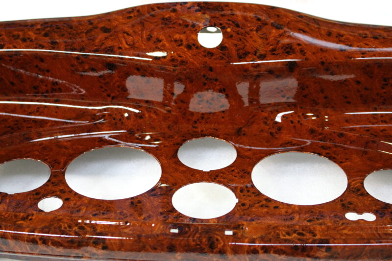 Dashboard coated in wood film