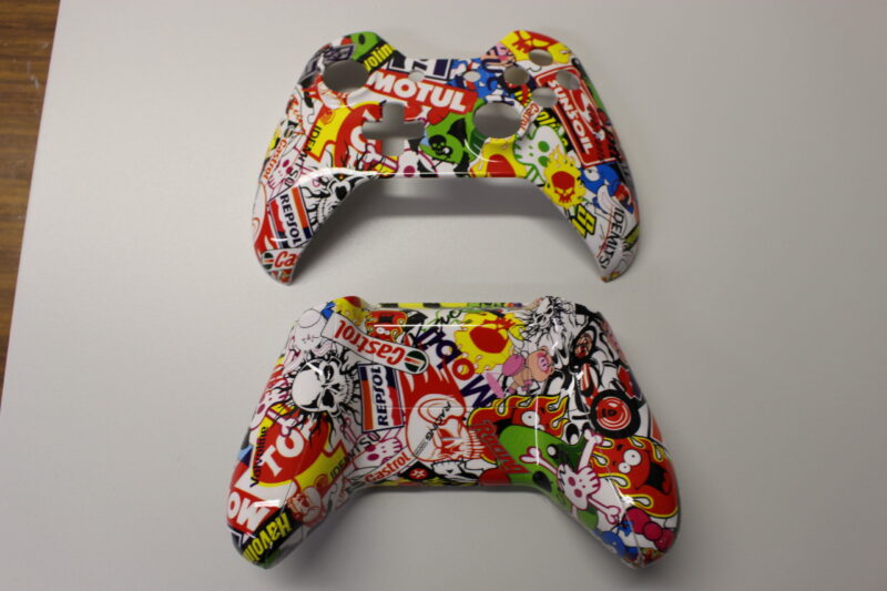 Gamepad Coated In Fancy Illusion Hydrographic Film