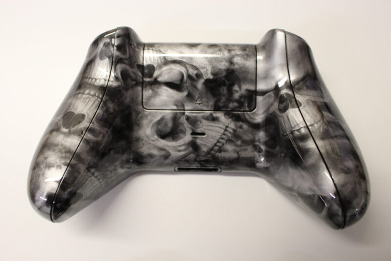 Gamepad Coated In Skull Hydrographic Film Painted Black