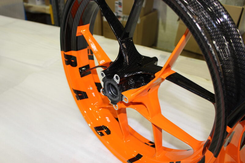 KTM Racing wheels painted black and orange