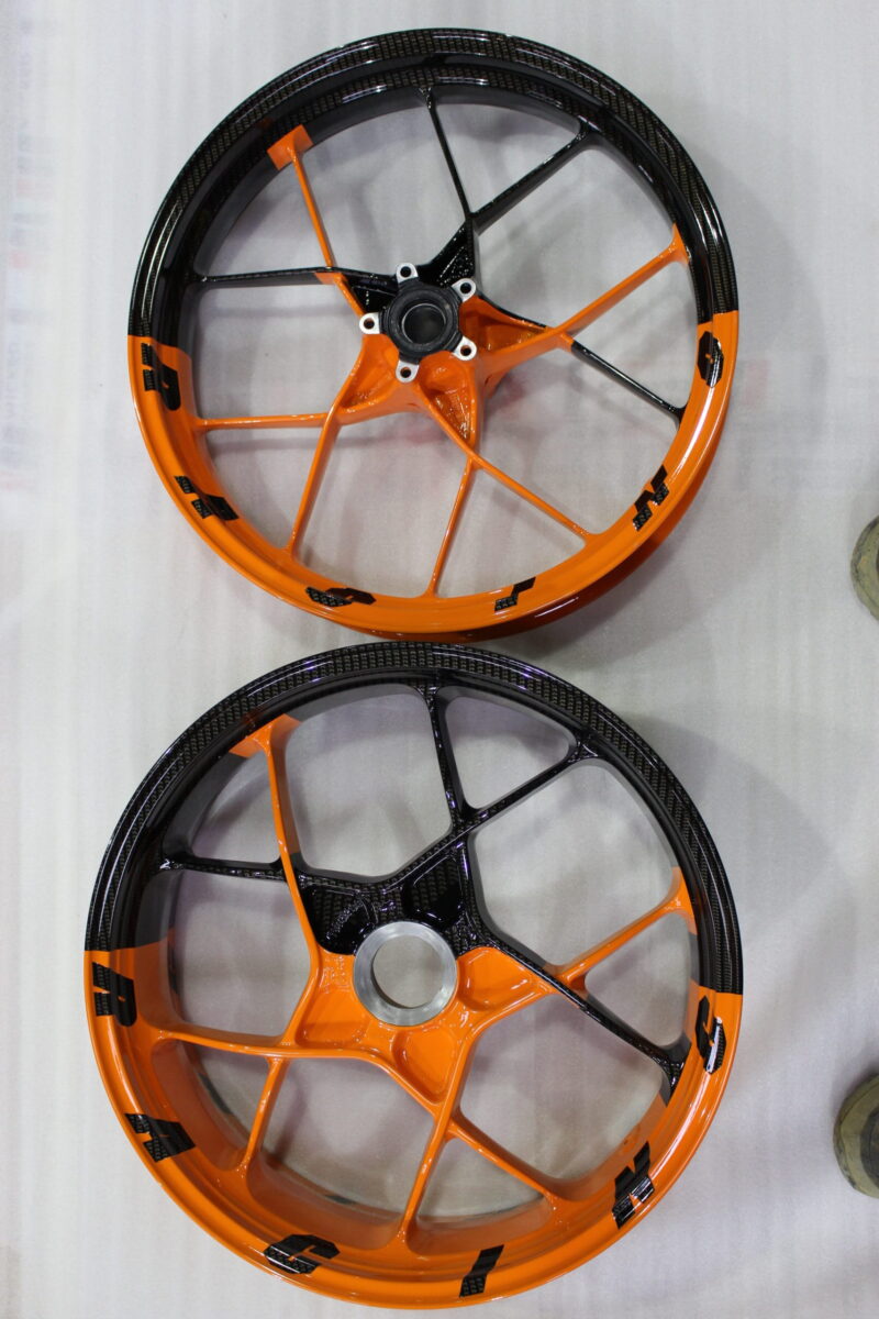 KTM Racing wheels painted black and orange