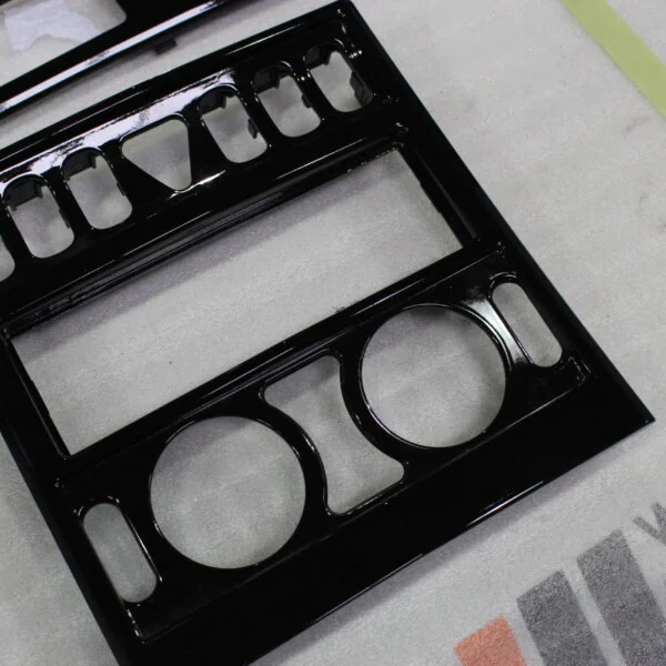 Car dashboard elements painted black