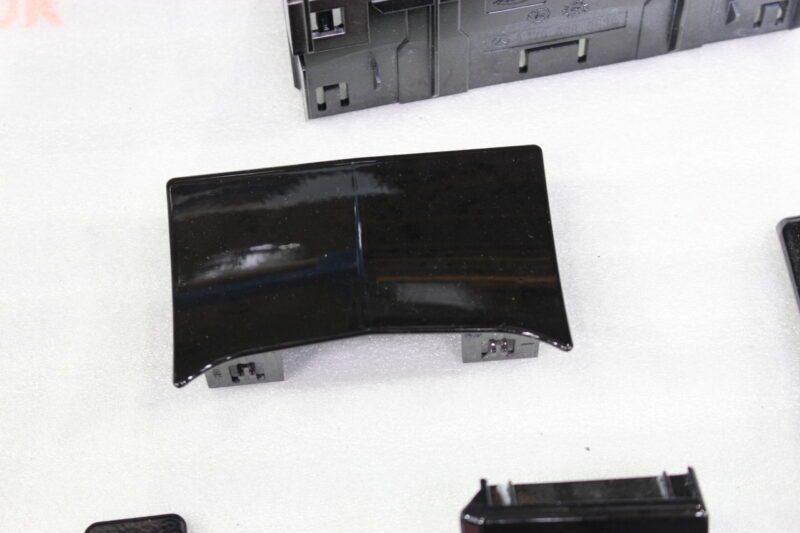 Car dashboard elements painted black