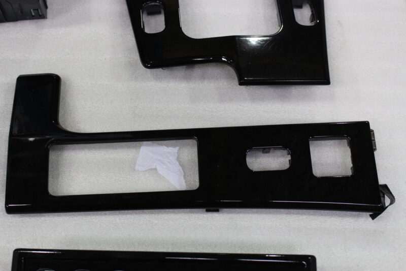 Car dashboard elements painted black