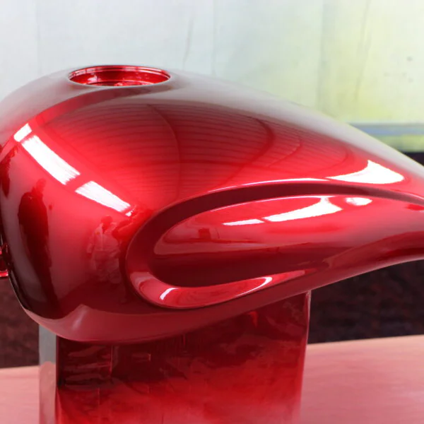 Motorbike tank painted red