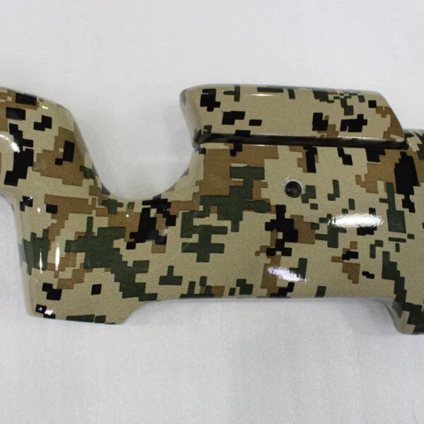 Gun Coated In Military Camouflage Hydrographic Film