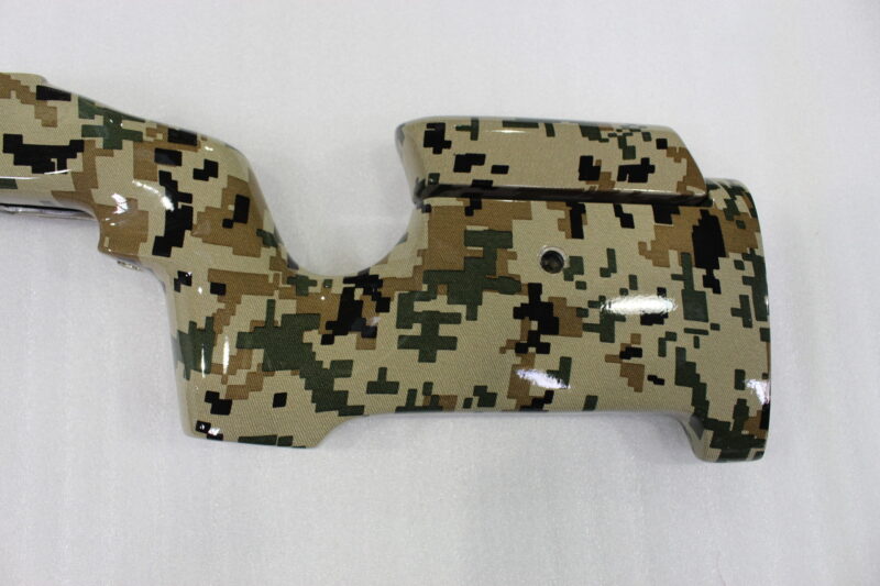 Gun Coated In Military Camouflage Hydrographic Film
