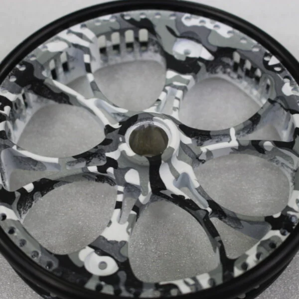Fishing Reel Coated In Camouflage Hydrographic Film