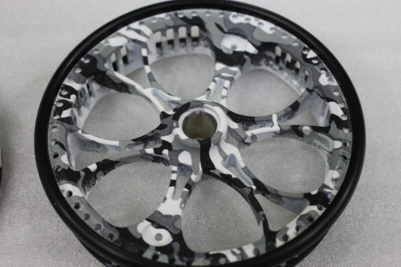 Fishing Reel Coated In Camouflage Hydrographic Film
