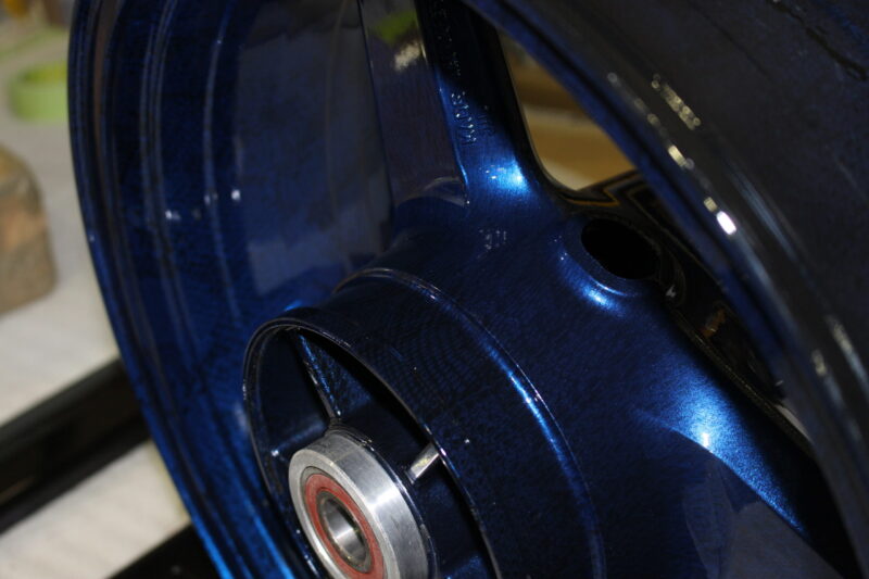 Motorbike Wheels Coated On Snake Skin Hydrographic Film And Painted Blue