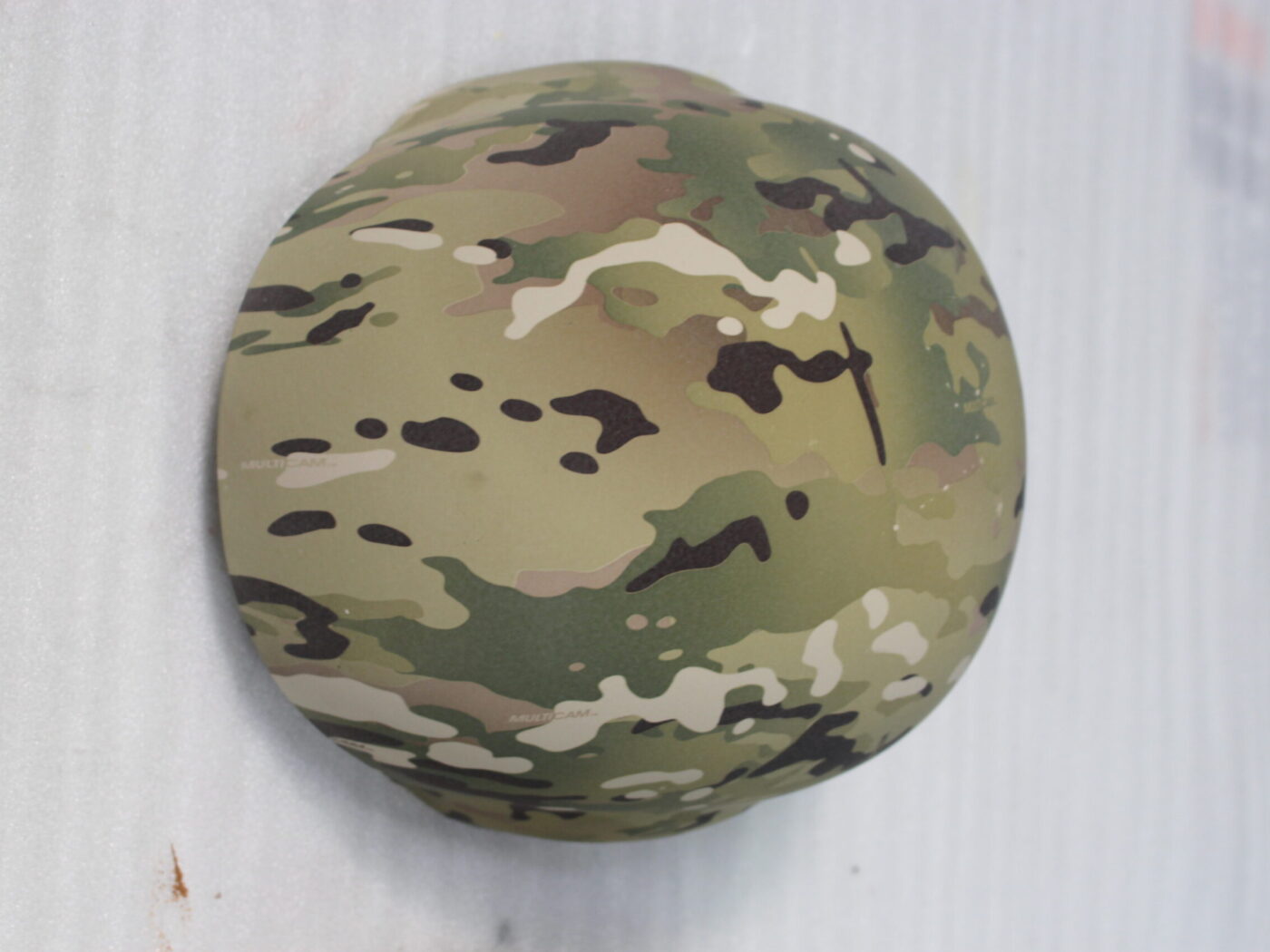 Military Helmet Coated In Camouflage Hydrographic Film