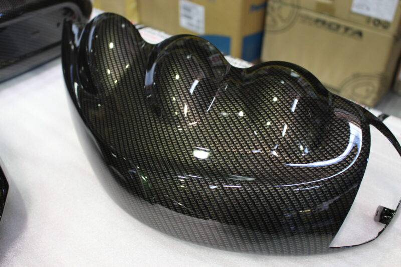 Triumph coated in carbon fibre painted green ( Pool Bike Show )