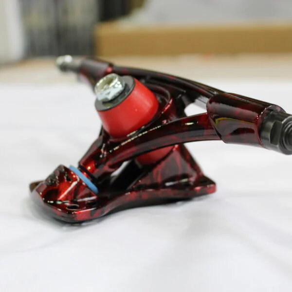 Parts of skateboard coated at Wicked Coatings