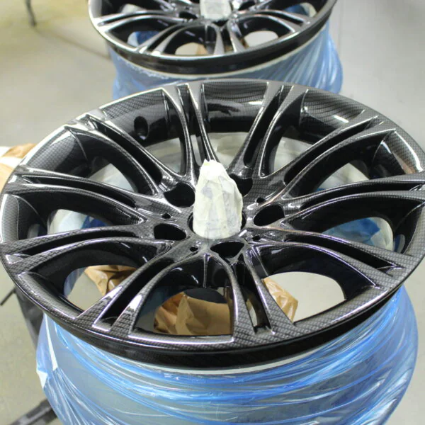 Car Alloy Wheels Coated In Carbon Fibre
