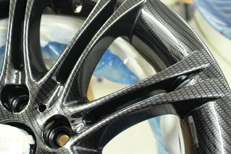 Car Alloy Wheels Coated In Carbon Fibre
