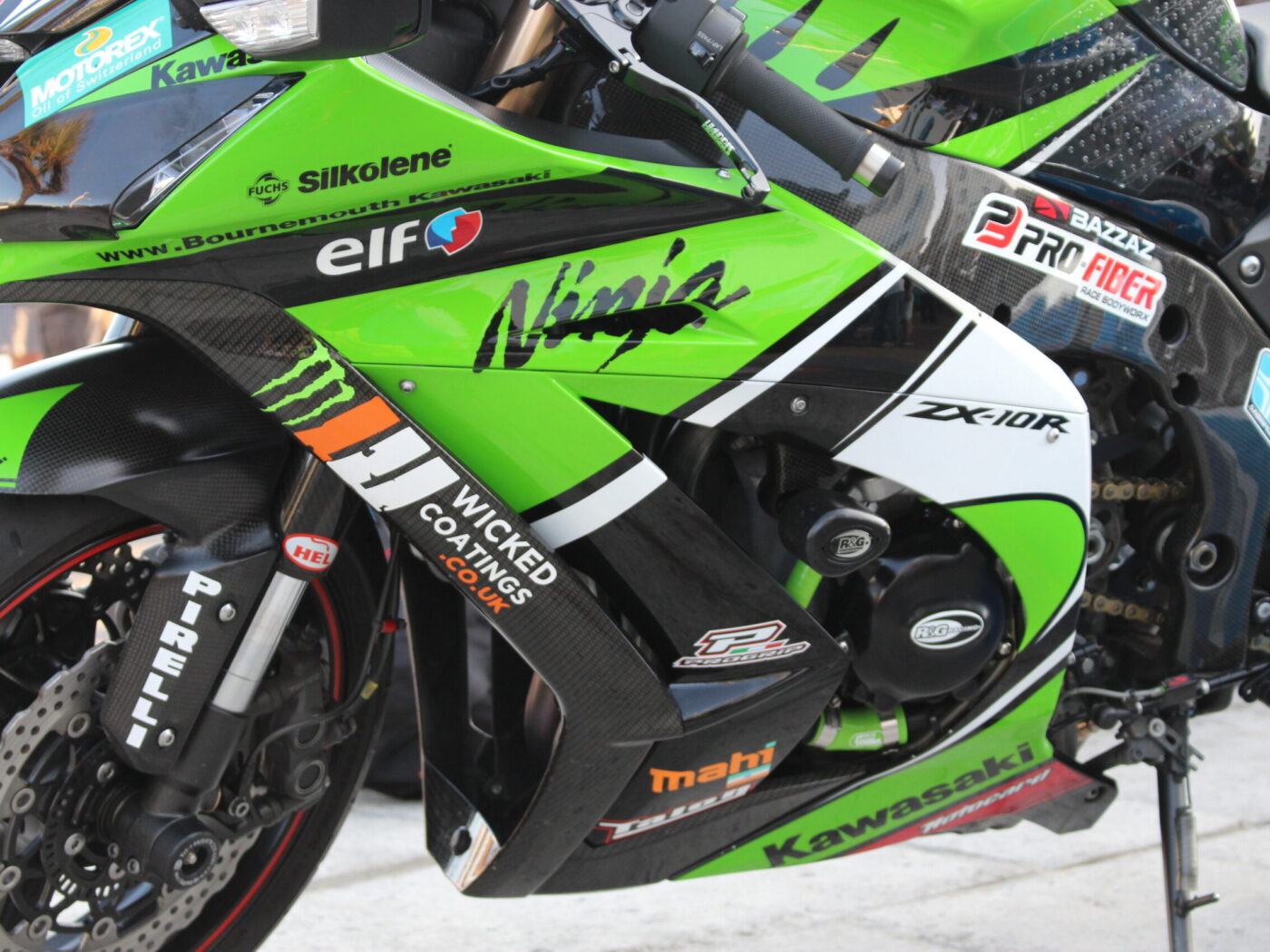 Kawasaki Ninja  (Bournemouth Kawasaki Team ) Coated and Painted at Wicked Coatings