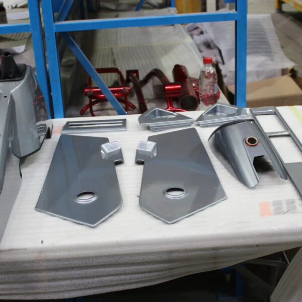 Car interior elements painted silver