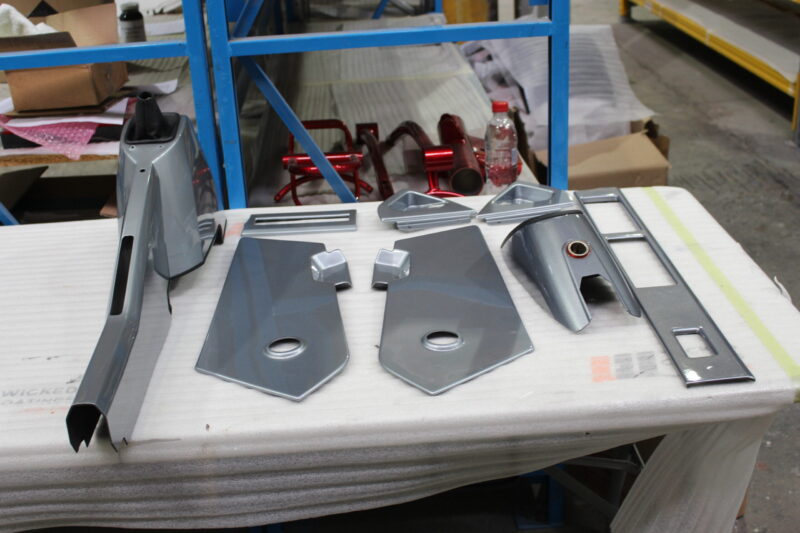 Car interior elements painted silver