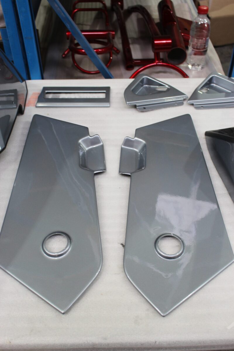 Car interior elements painted silver