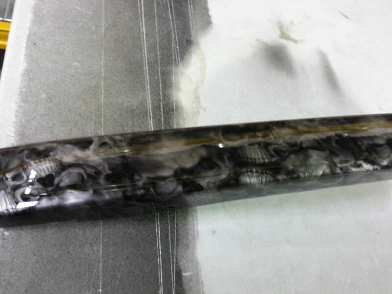 VW Transporter Various Exterior Parts Coated In Skull Hydrographic Film Painted Black
