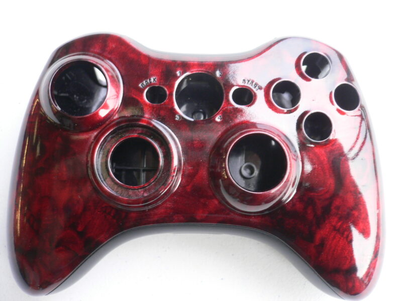 Gamepad Coated In Skull Hydrographic Film Painted Red