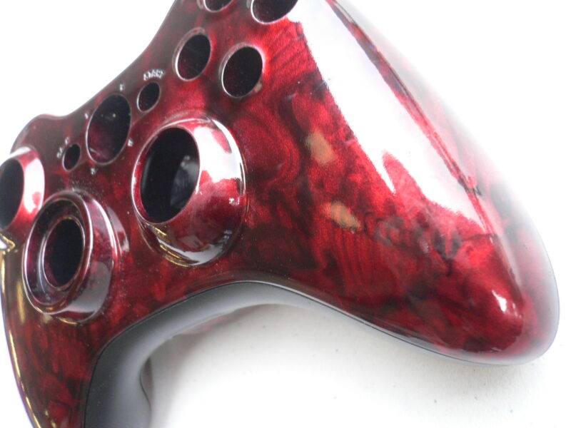 Gamepad Coated In Skull Hydrographic Film Painted Red