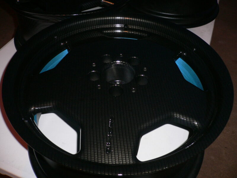 Mercedes AMG alloy wheels coated in carbon fibre