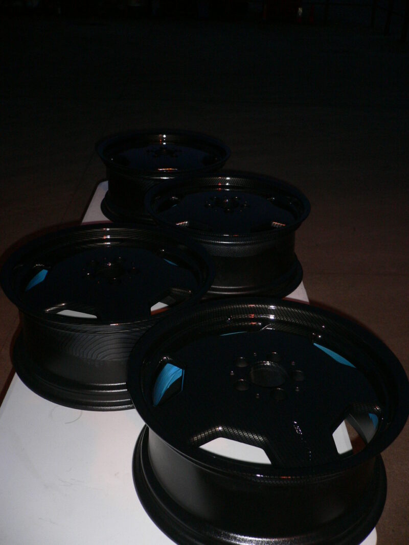 Mercedes AMG alloy wheels coated in carbon fibre